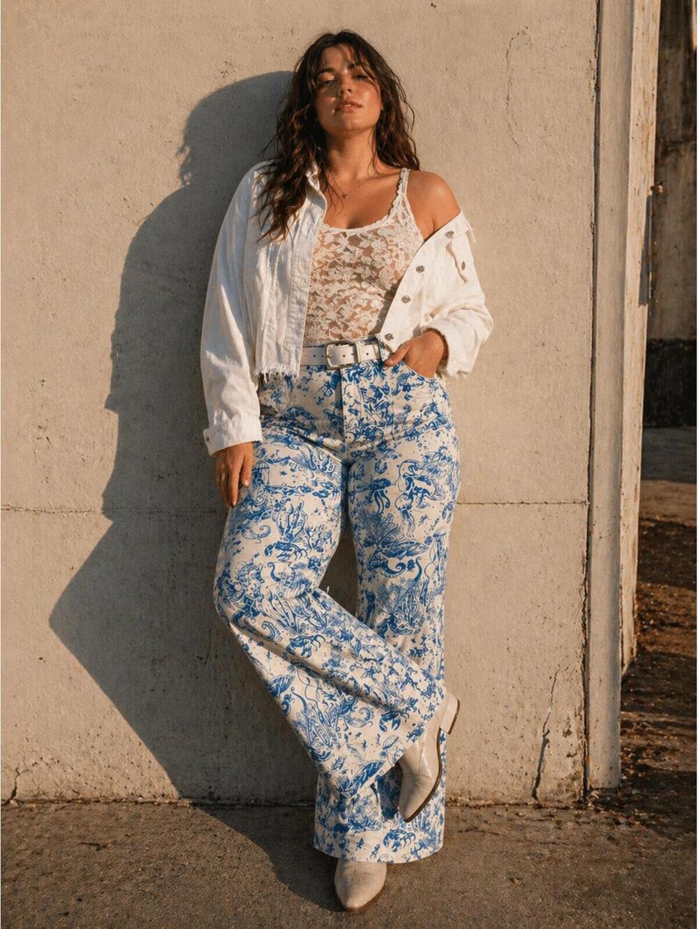 Wrangler x Free People Wanderer Flare Jeans Nautical 33
